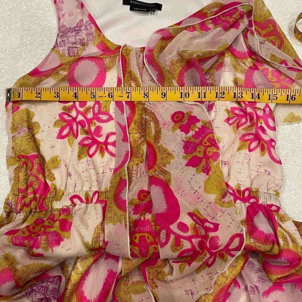 NEW BCBGMaxAzria Asymmetrical Hem Floral Dress.Size XS - Picture 15 of 16